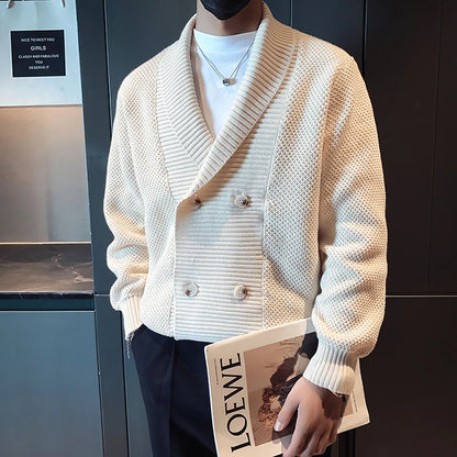Men’s Double-Breasted V-Neck Cardigan
