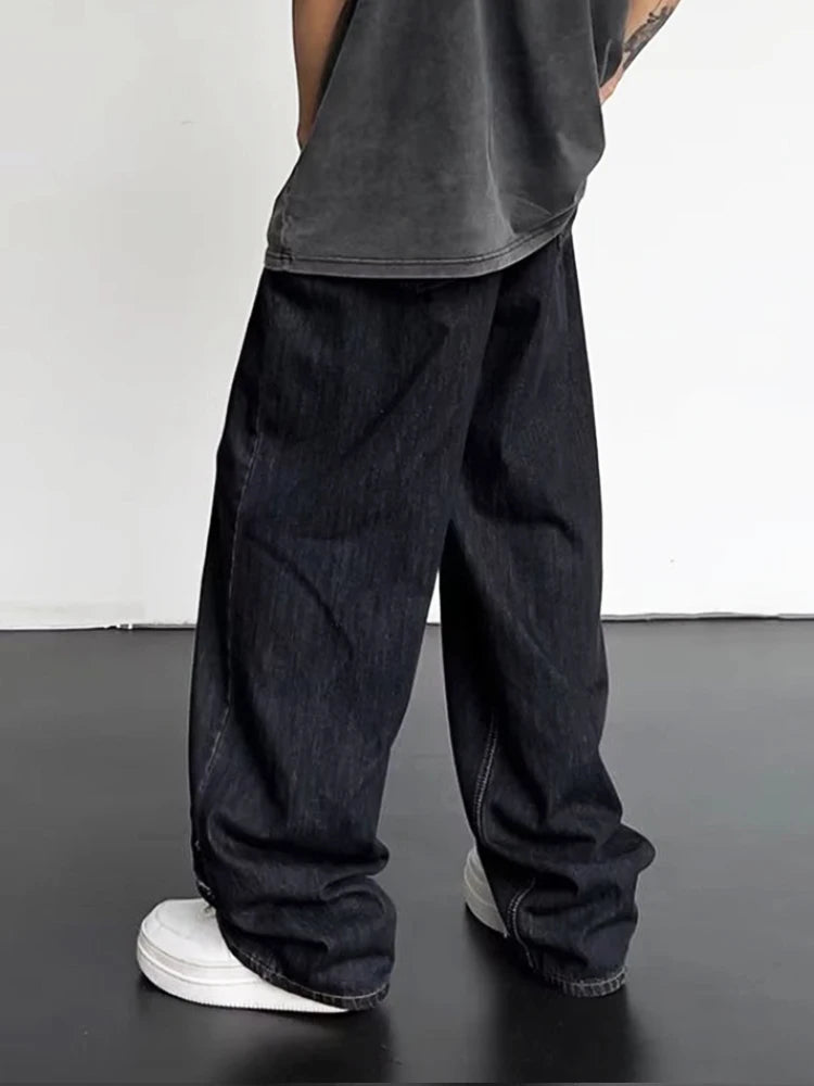 Men’s Hip-Hop Distressed Patchwork Jeans