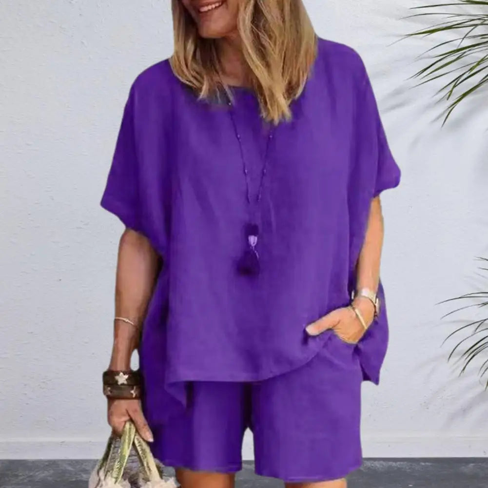 Long-Sleeve Cotton-Linen Blouse