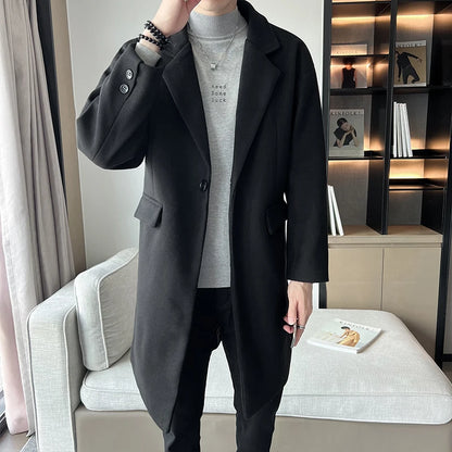 Men’s Autumn Woolen Trench Coat
