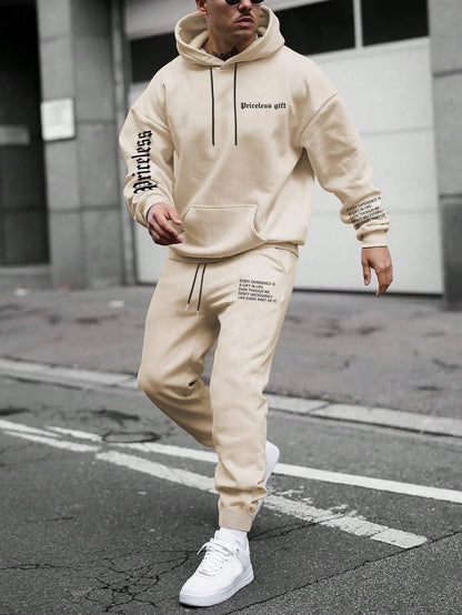 Men Autumn Winter Drawstring Tracksuit