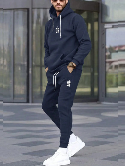 Men Autumn Winter Drawstring Tracksuit