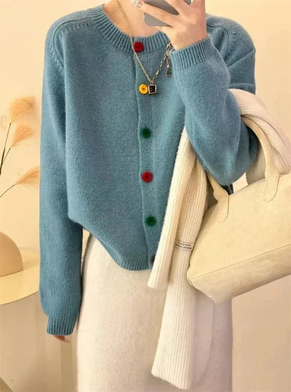 Women's Colorful Button Knitwear Cardigan