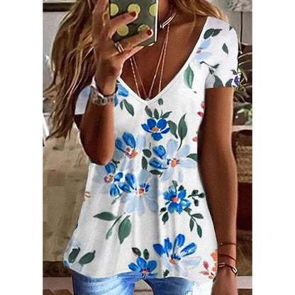 Women’s Striped Gradient V-Neck T-Shirt