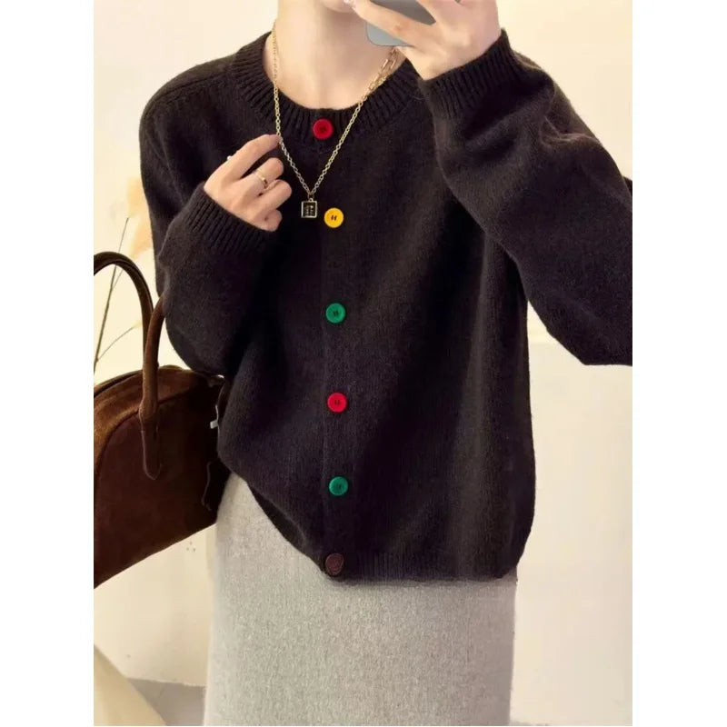 Women's Colorful Button Knitwear Cardigan