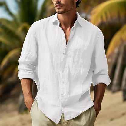 Men's Cotton Linen Hawaiian Shirt
