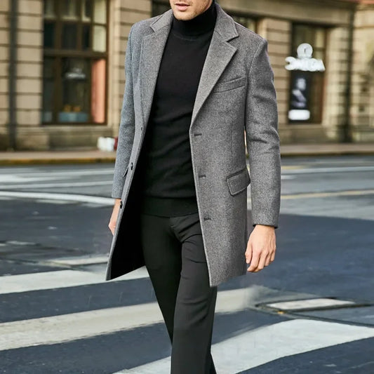 Men’s British Woolen Windbreaker Coat