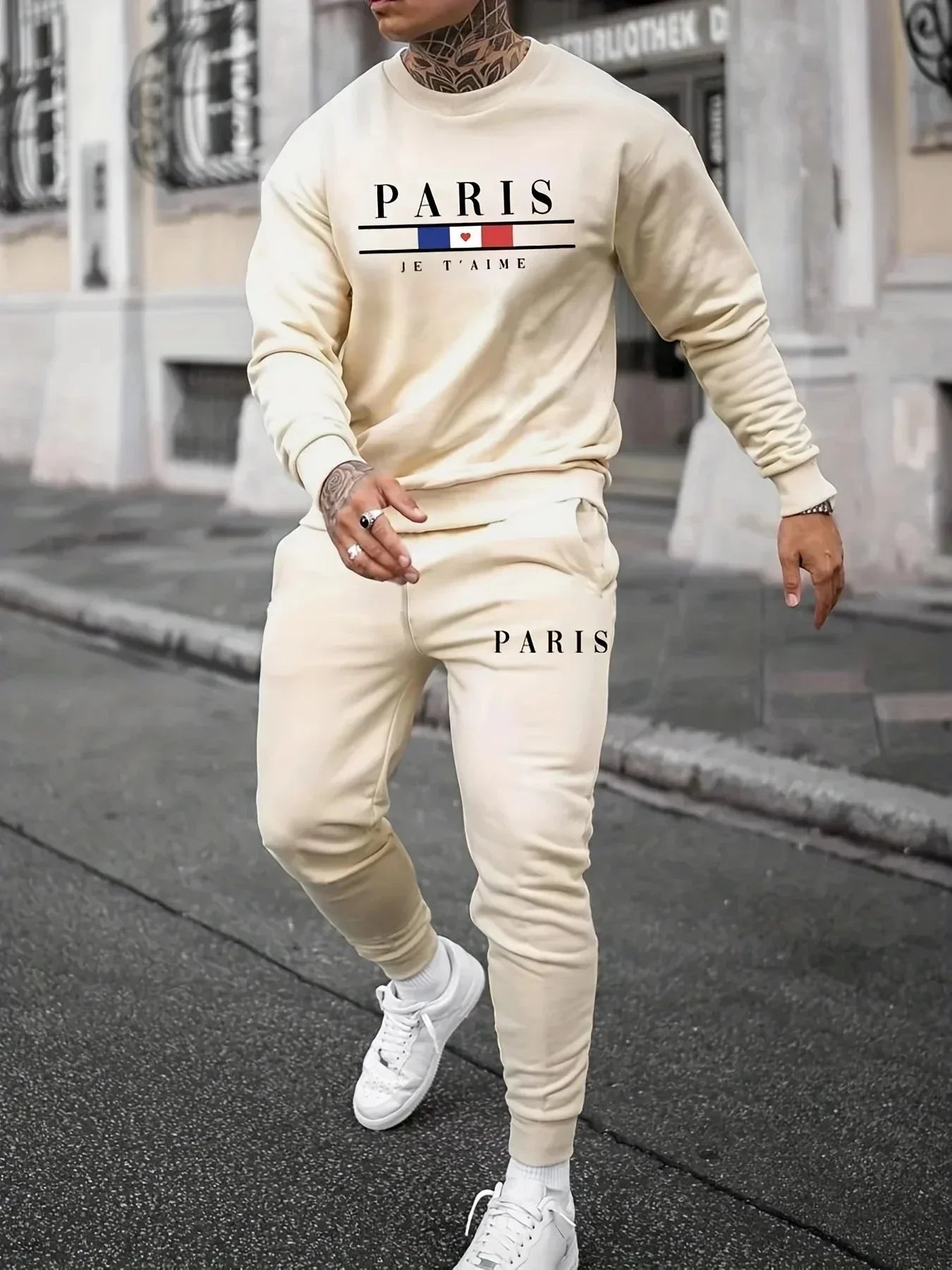 Men Crewneck Hoodie & Sweatpants Set