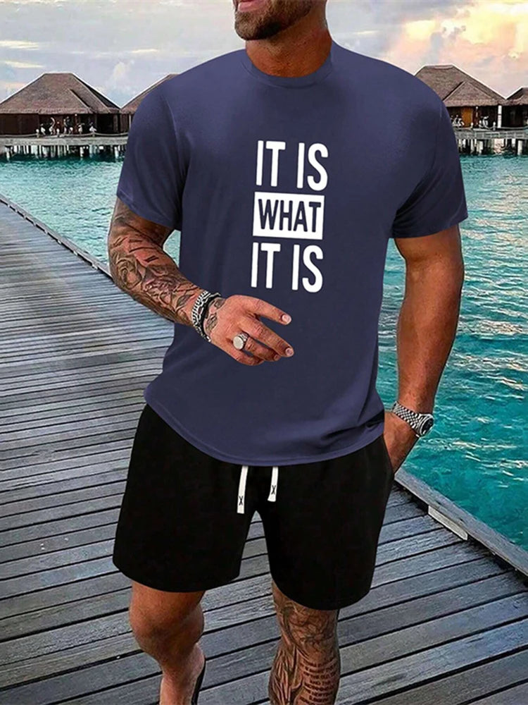 Simple Cross Printed Short-Sleeved T-Shirt