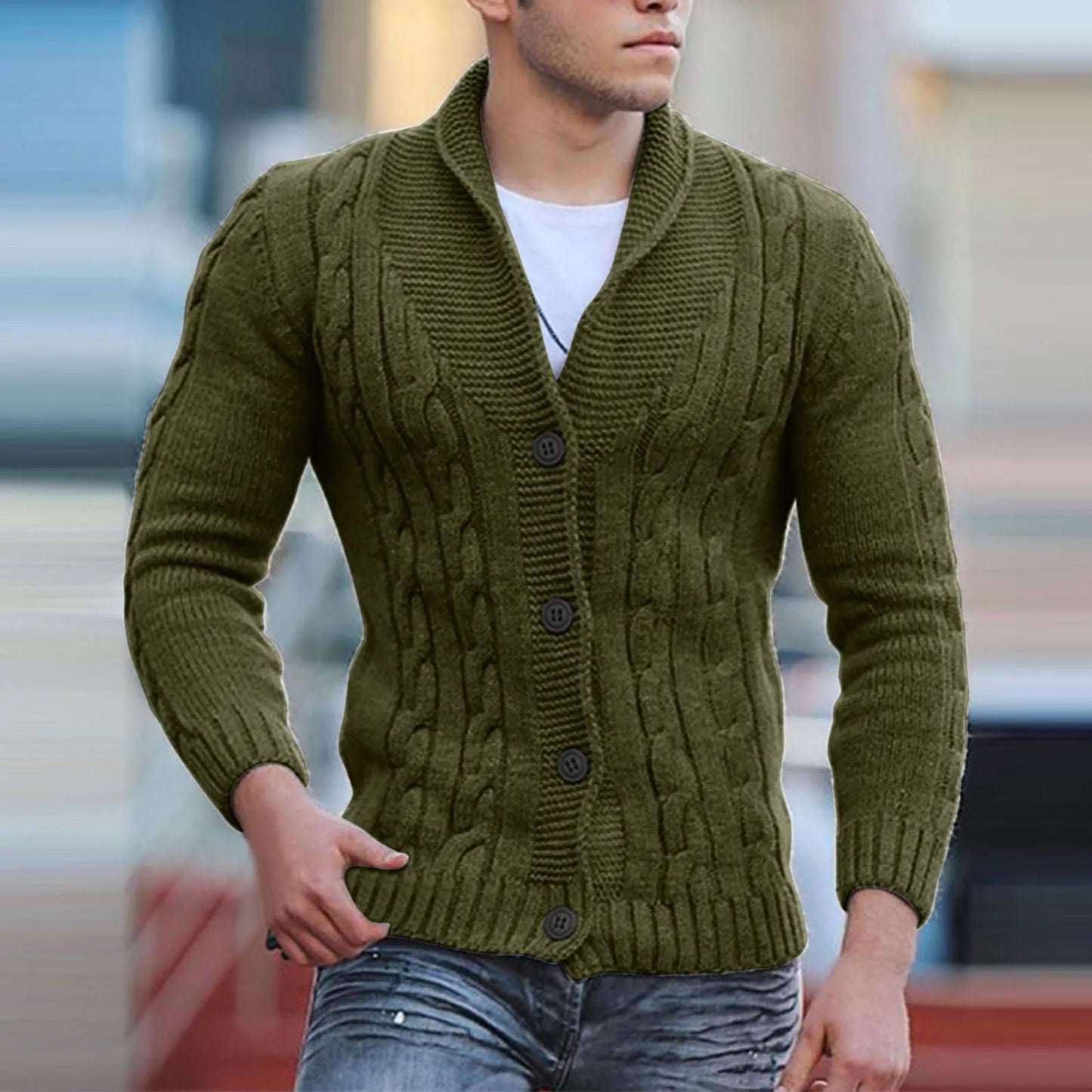 Men’s Fashion Knitted Cardigan Sweater