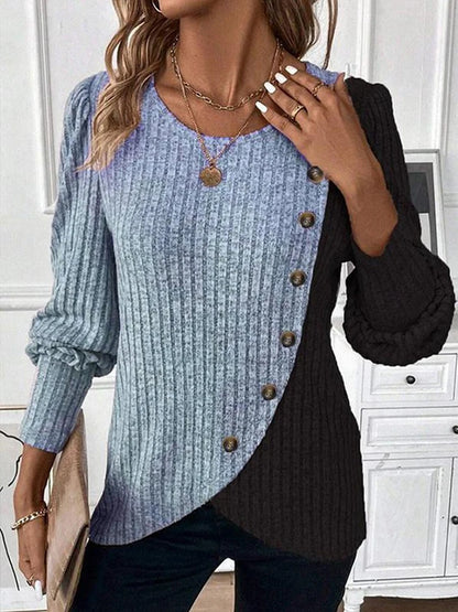Women's Contrast Color Striped Knit Sweater
