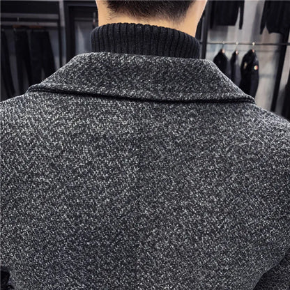 Men’s Fashion Woolen Windbreaker Coat