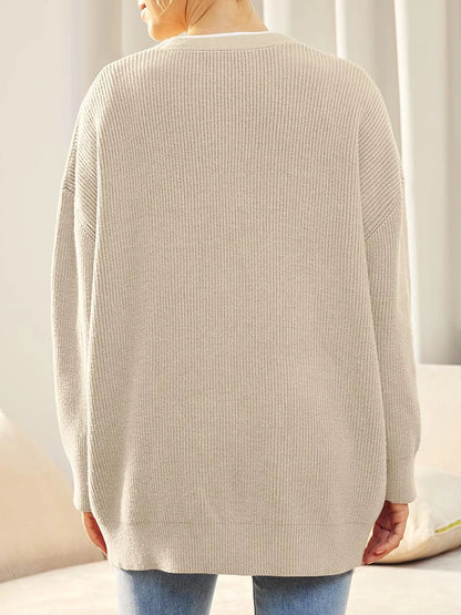 Women's V-Neck Button-Up Knit Cardigan