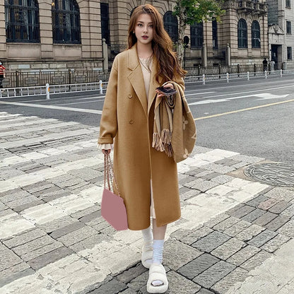 Women’s Color Matching Wool Coat
