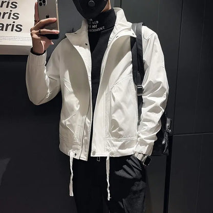 Men’s Stand Collar Patchwork Jacket
