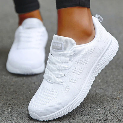 Pair of Women's Lace-Up Casual Sneakers