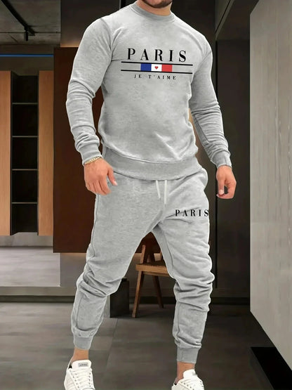 Men Crewneck Hoodie & Sweatpants Set