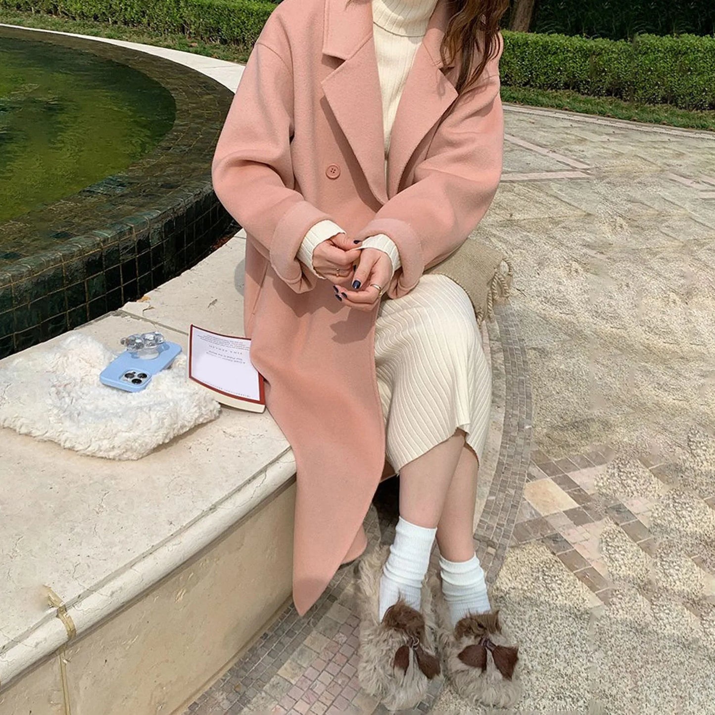 Women’s Color Matching Wool Coat