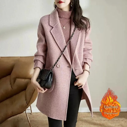 Thickened Mid-Length Woolen Coat