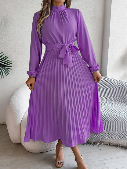 Elegant Stand Collar Long Dress
