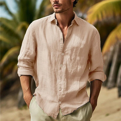 Men's Cotton Linen Hawaiian Shirt