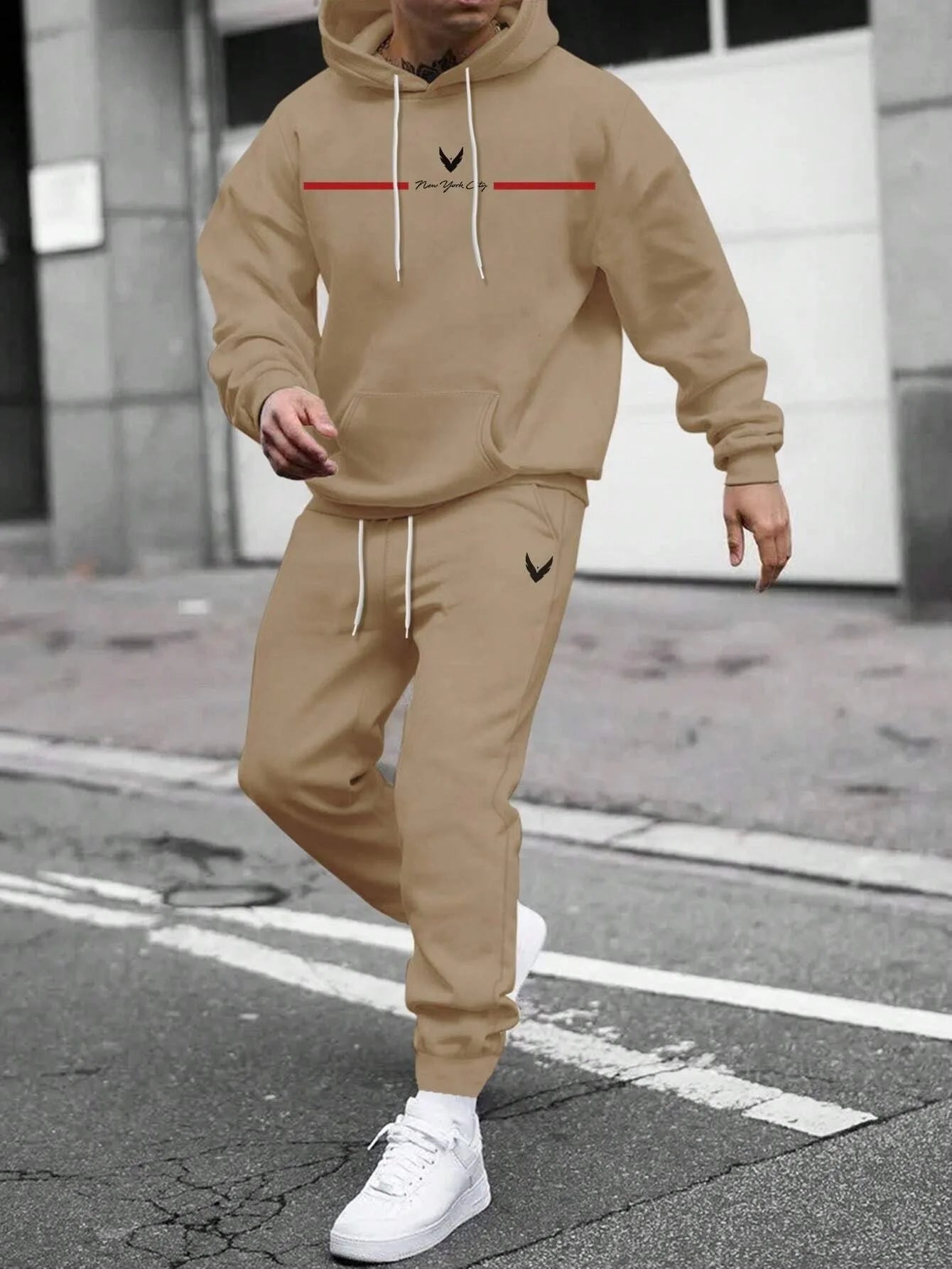 Men Autumn Winter Drawstring Tracksuit