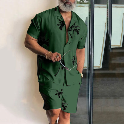 Summer Patchwork 3D Print Men Shirt Sets