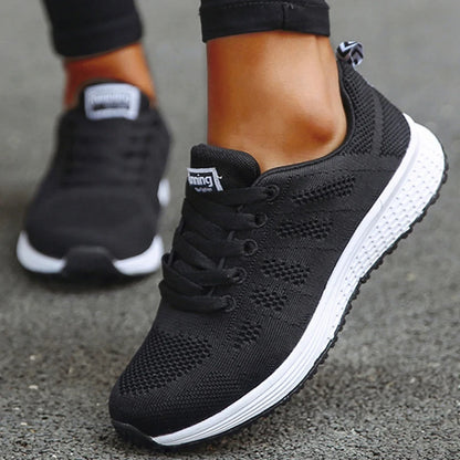 Pair of Women's Lace-Up Casual Sneakers