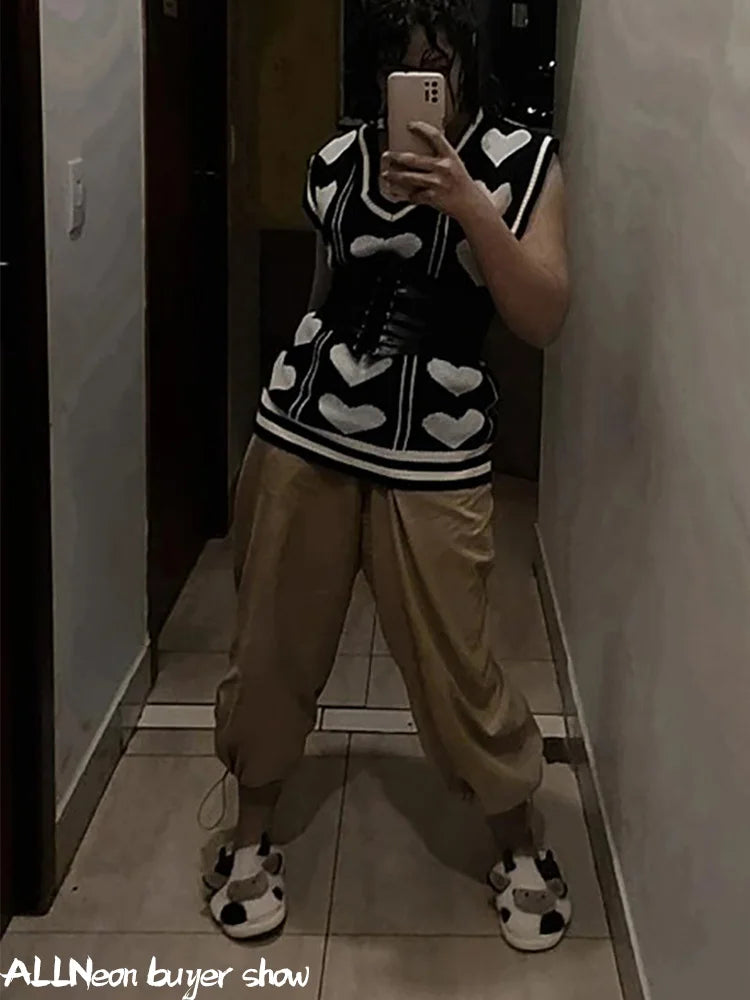 Y2K Khaki Oversized Cargo Pants