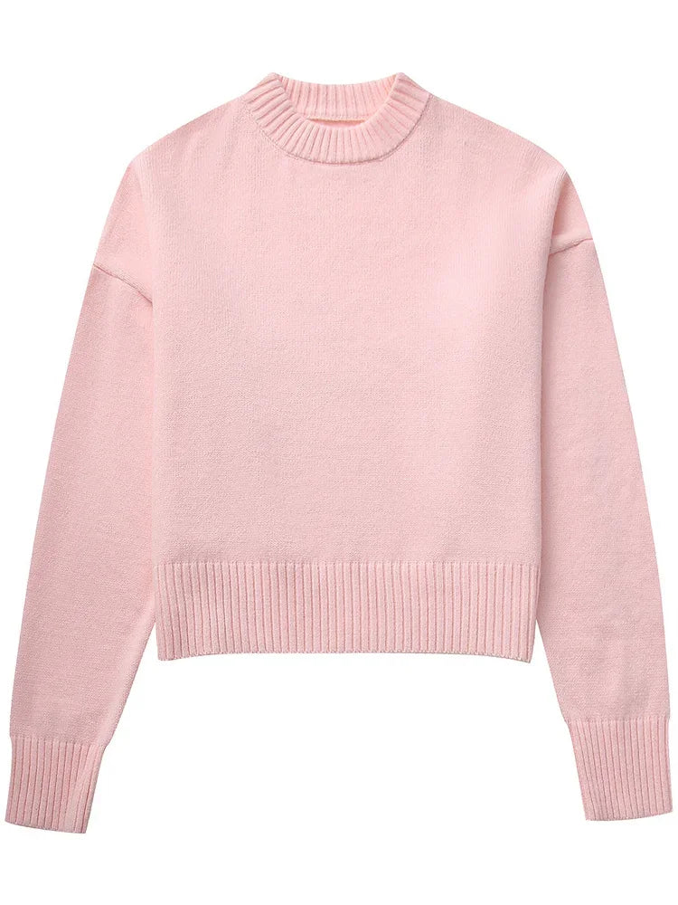 Women's Patchwork Knit Sweater Pullover
