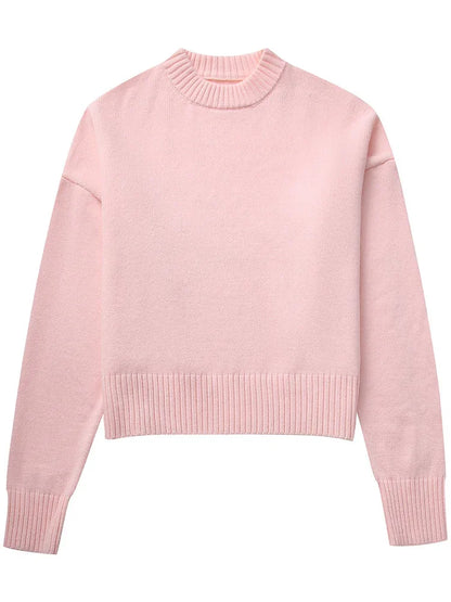Women's Patchwork Knit Sweater Pullover