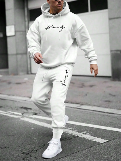 Men Autumn Winter Drawstring Tracksuit