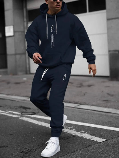 Men Autumn Winter Drawstring Tracksuit