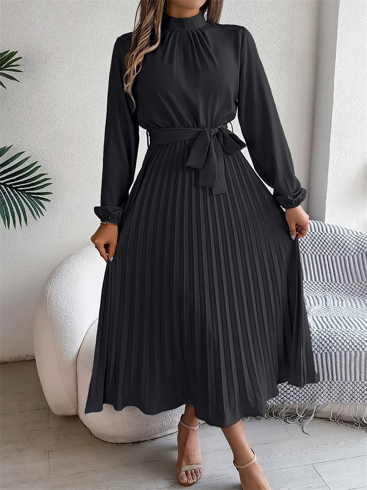 Elegant Stand Collar Long Dress