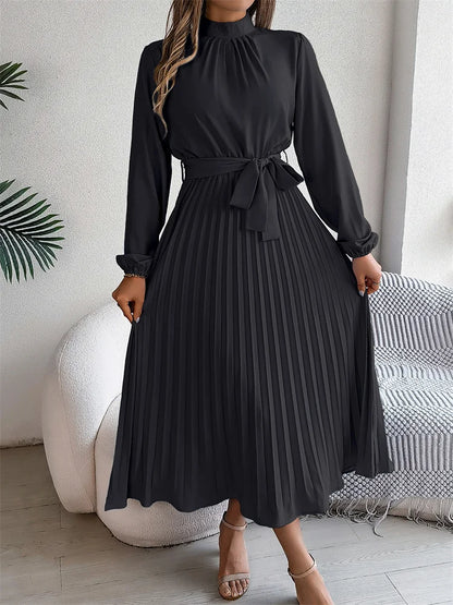 Elegant Stand Collar Long Dress