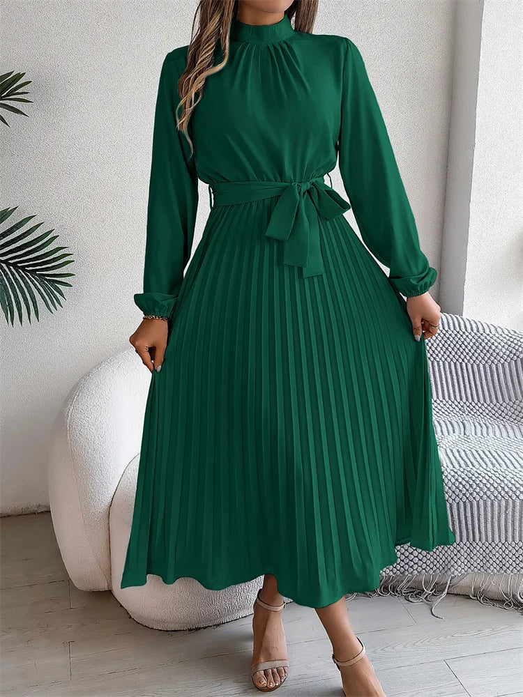Elegant Stand Collar Long Dress