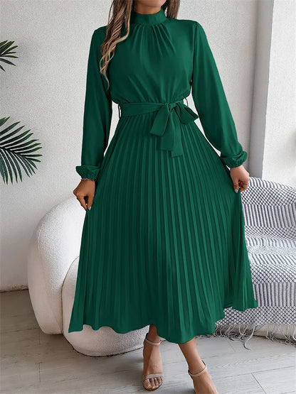 Elegant Stand Collar Long Dress