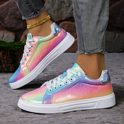 Pair of Women's Vulcanized Platform Sneakers