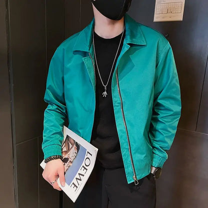 Men’s Stand Collar Patchwork Jacket