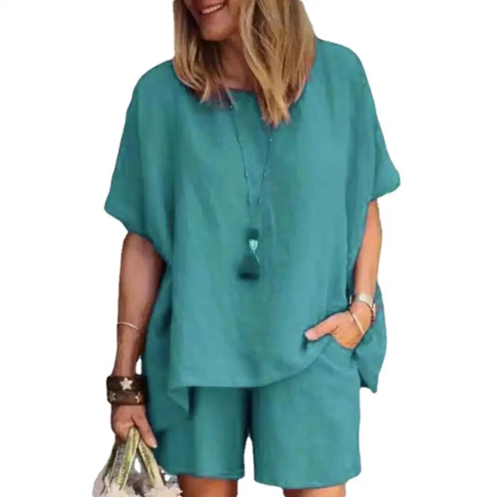 Long-Sleeve Cotton-Linen Blouse