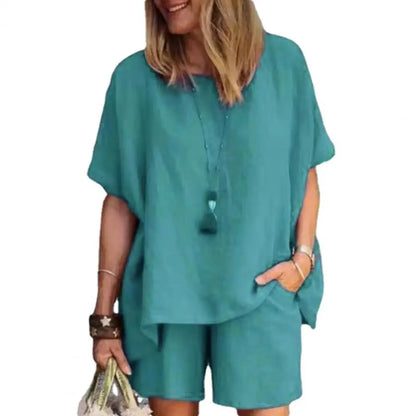 Long-Sleeve Cotton-Linen Blouse