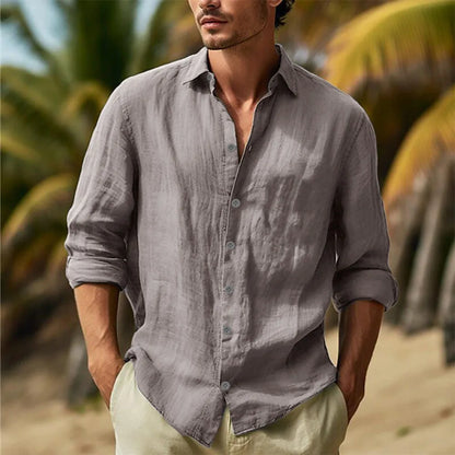 Men's Cotton Linen Hawaiian Shirt