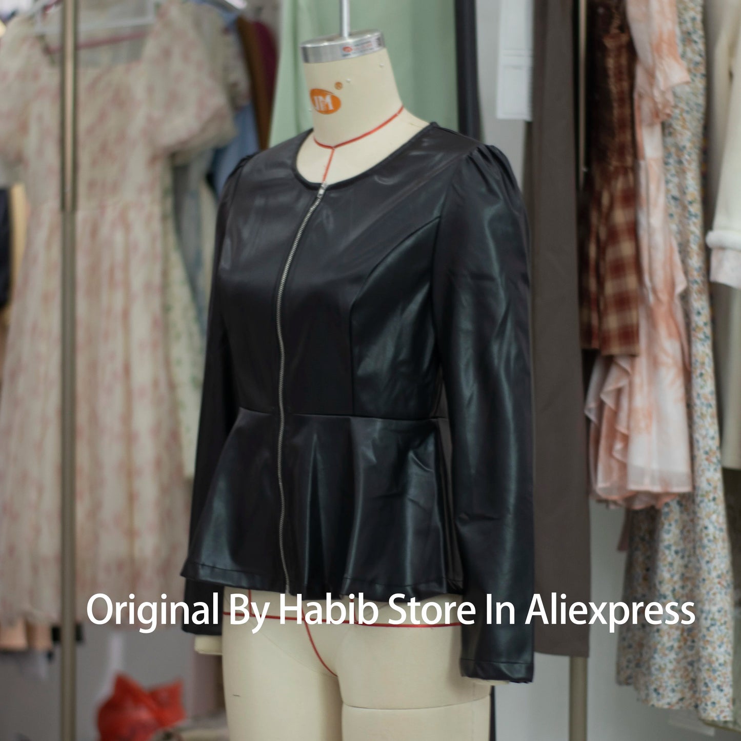 Vintage PU Leather Bomber Jacket