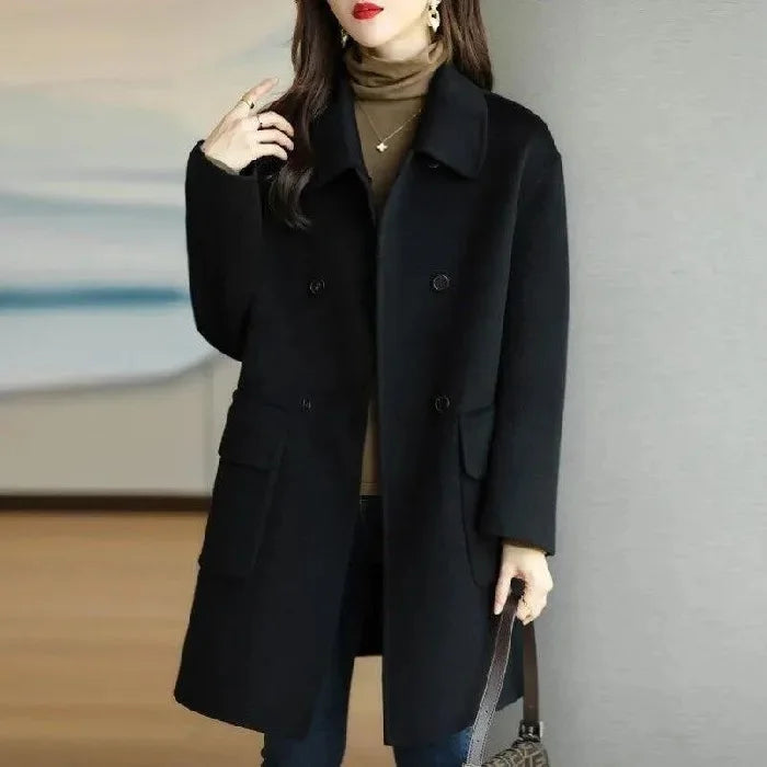 Plus Size Woolen Overcoat