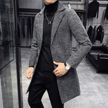 Men’s Fashion Woolen Windbreaker Coat
