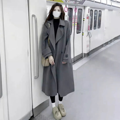 Women’s Color Matching Wool Coat